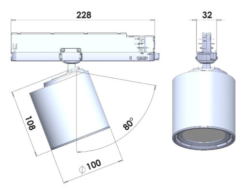 LED Strahler Lival Cafeteria 33 Watt 3-Phasen 4000K 4170 lm 24° 840 EVG Shop – Bild 6