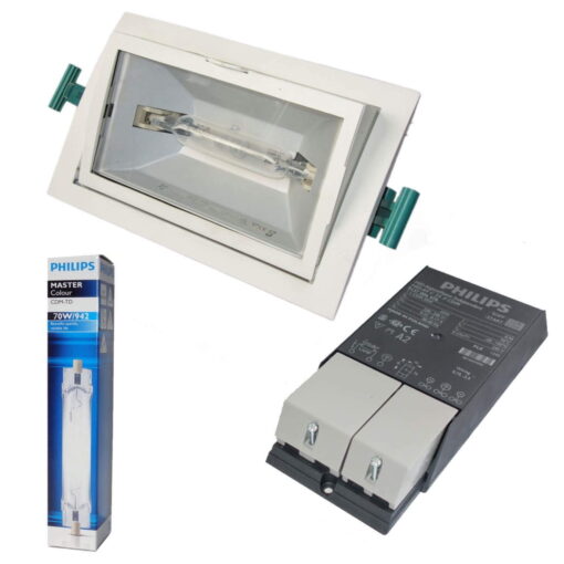 Philips MBS 70 Watt HCI HQI Einbau Strahler CDM-TD RX7s Fluter + NDL 942 + EVG