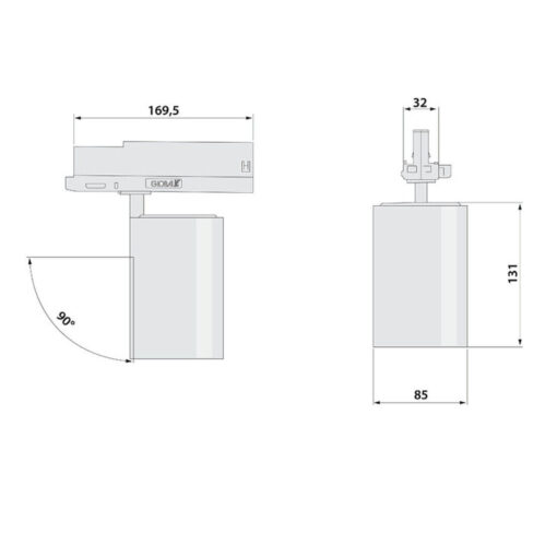 LED Strahler Lival Dingo 33 Watt weiß 3-Phasen 3000K 3936 lm 15° Spot 930 Shop – Bild 3